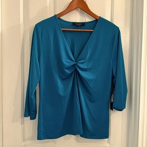 NWT Rachel Zoe V neck Turquoise Blouse/Top SZ XL